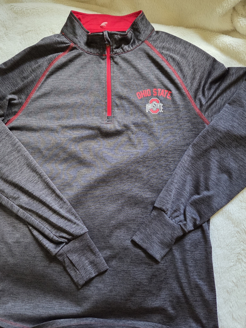 Colosseum Women's Gray & Red Quarter-Zip Pullover